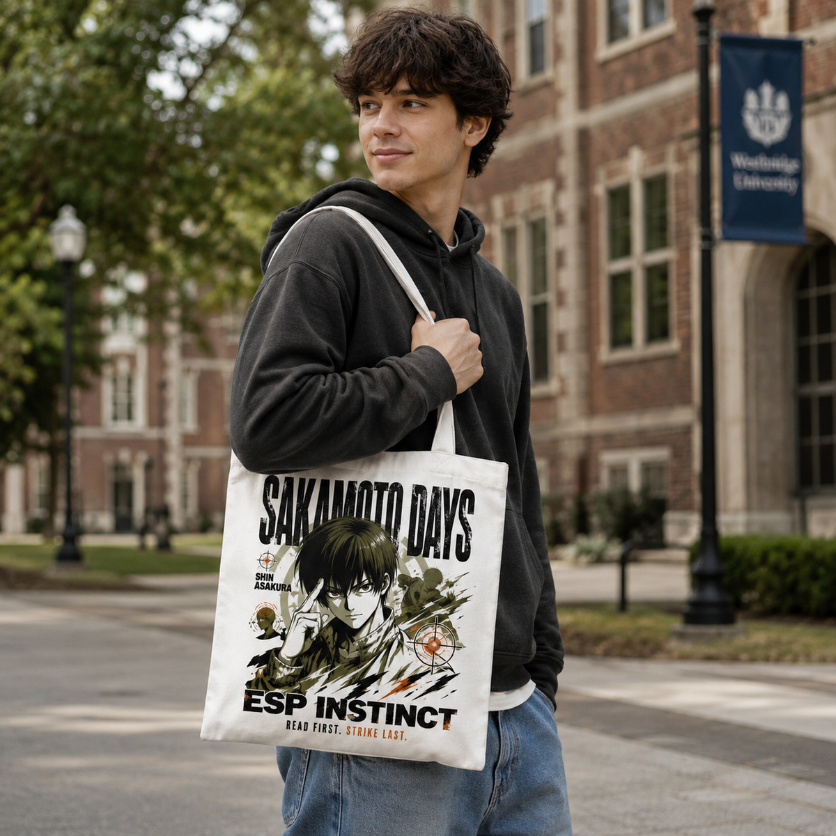 Shin Asakura Sakamoto Days Anime Canvas Tote Bag - Esp Instinct