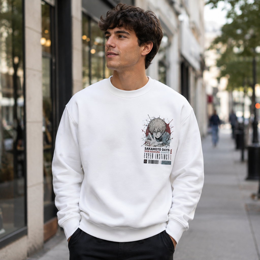 Shin Asakura Sakamoto Days Anime Sweatshirt - Esper Instinct