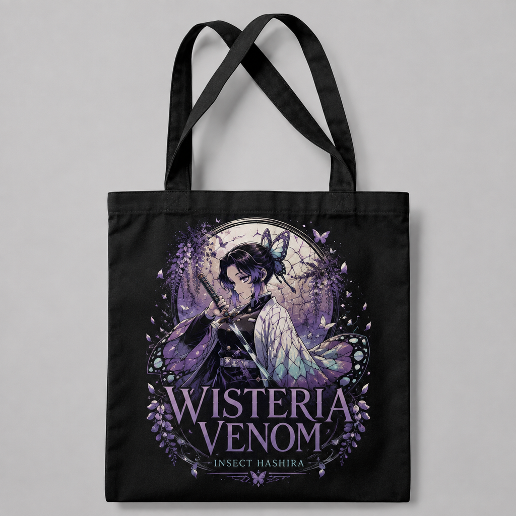 Shinobu Kocho (Insect Hashira emblem) Demon Slayer Anime Canvas Tote Bag - Kocho Estate