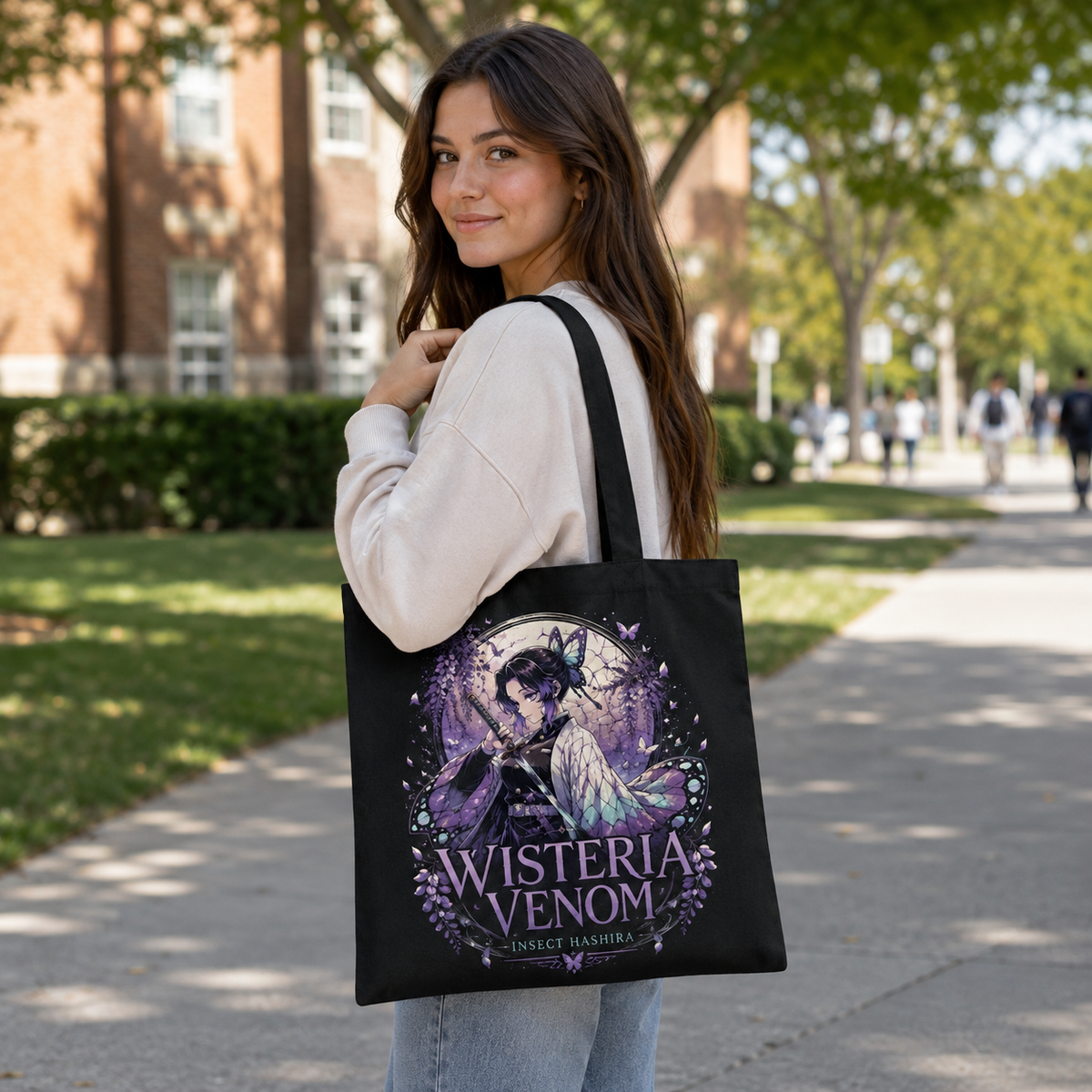 Shinobu Kocho (Insect Hashira emblem) Demon Slayer Anime Canvas Tote Bag - Kocho Estate
