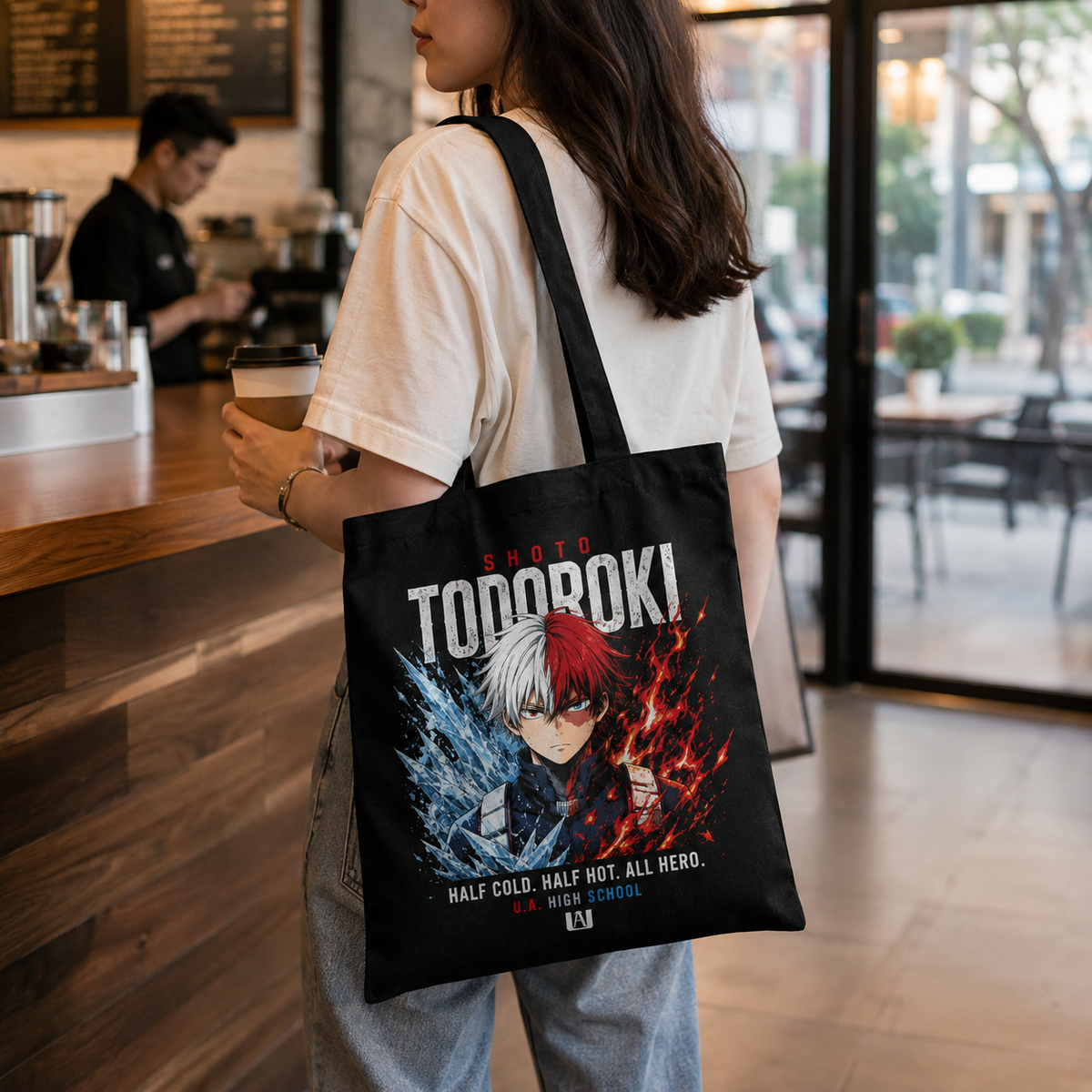 Shoto Todoroki My Hero Academia Anime Canvas Tote Bag - Half Cold Half Hot