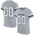 Custom Football Jersey - Silver White-Black Mesh - Style Silver0003