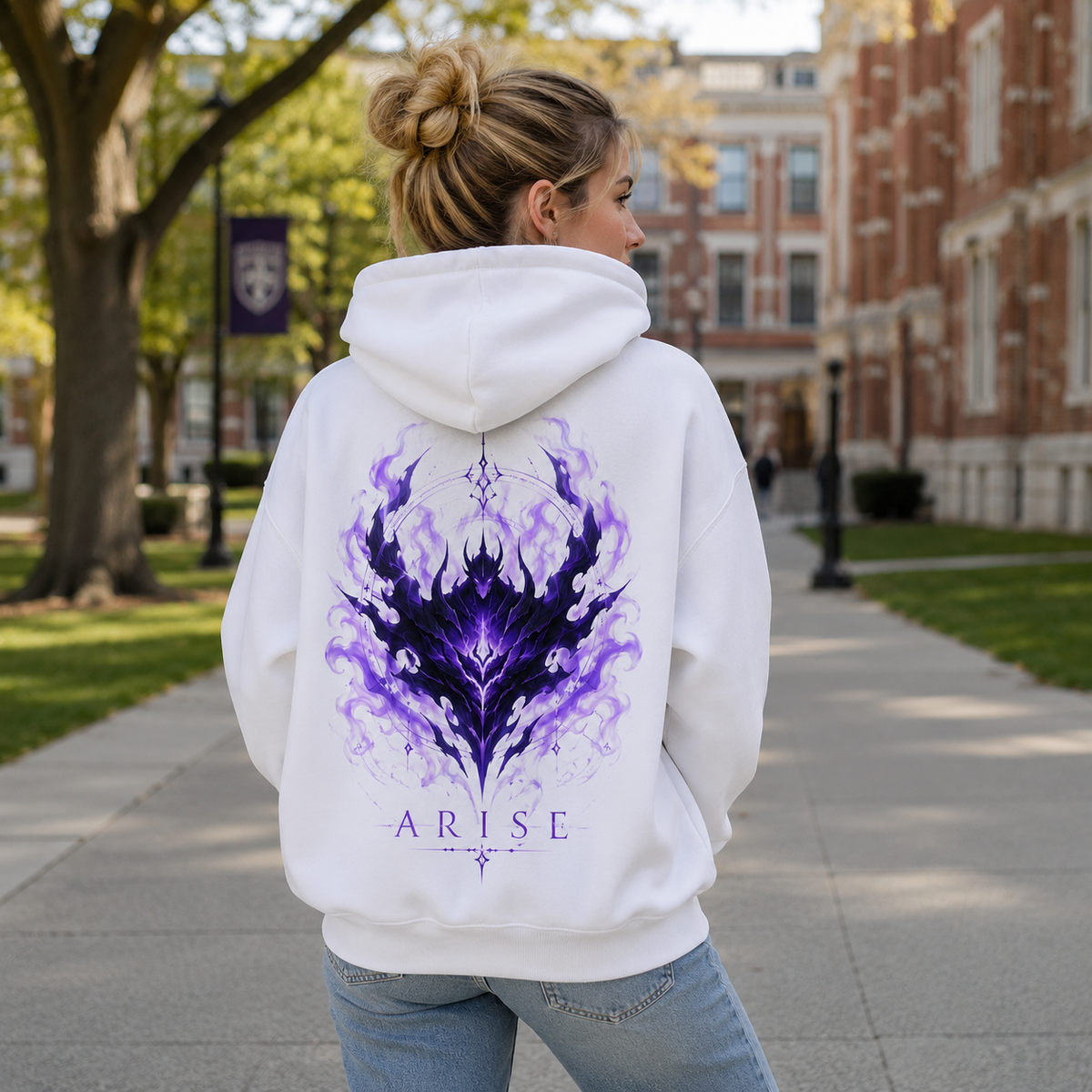 Solo Leveling Anime Hoodie - Purple Flame Arise