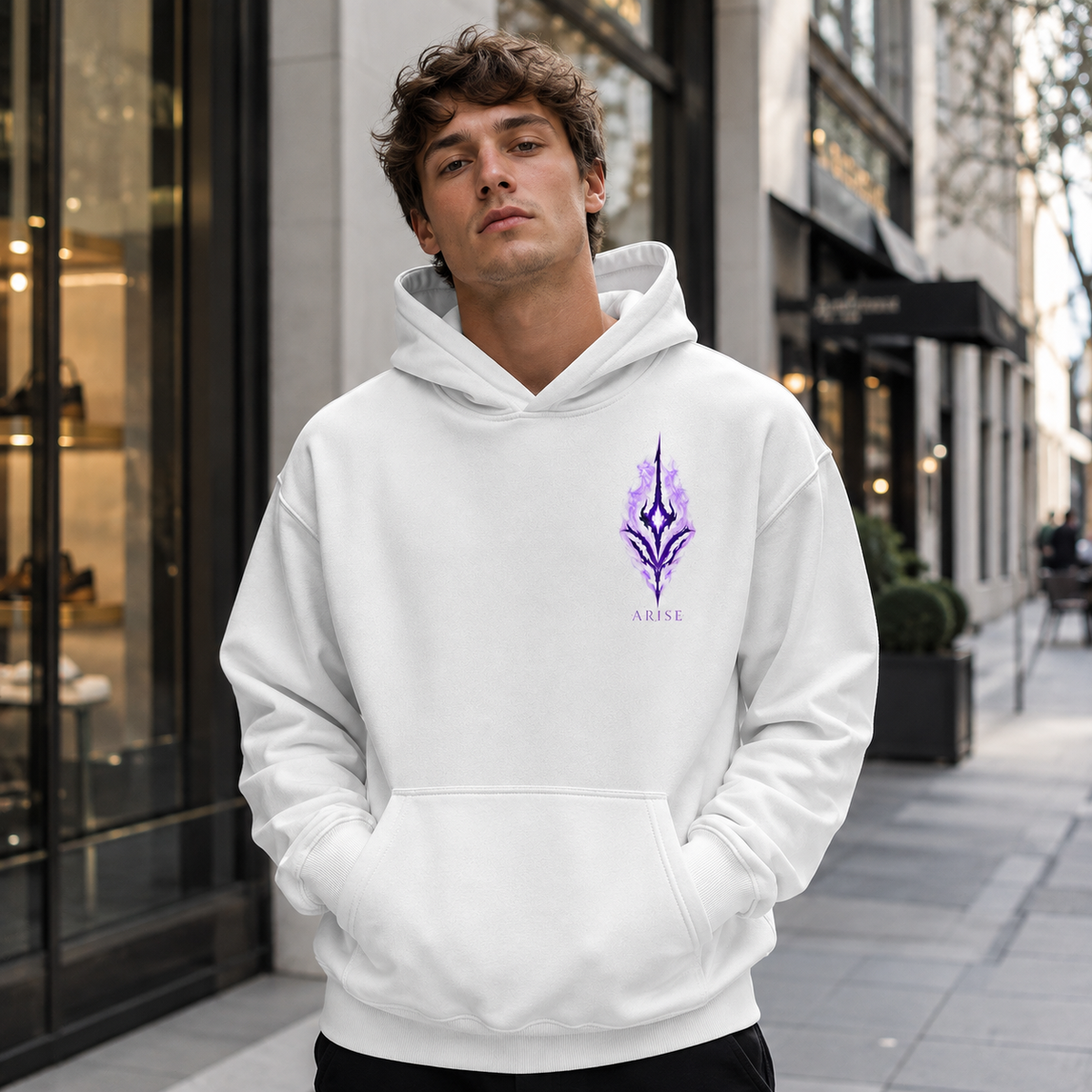 Solo Leveling Anime Hoodie - Purple Flame Arise