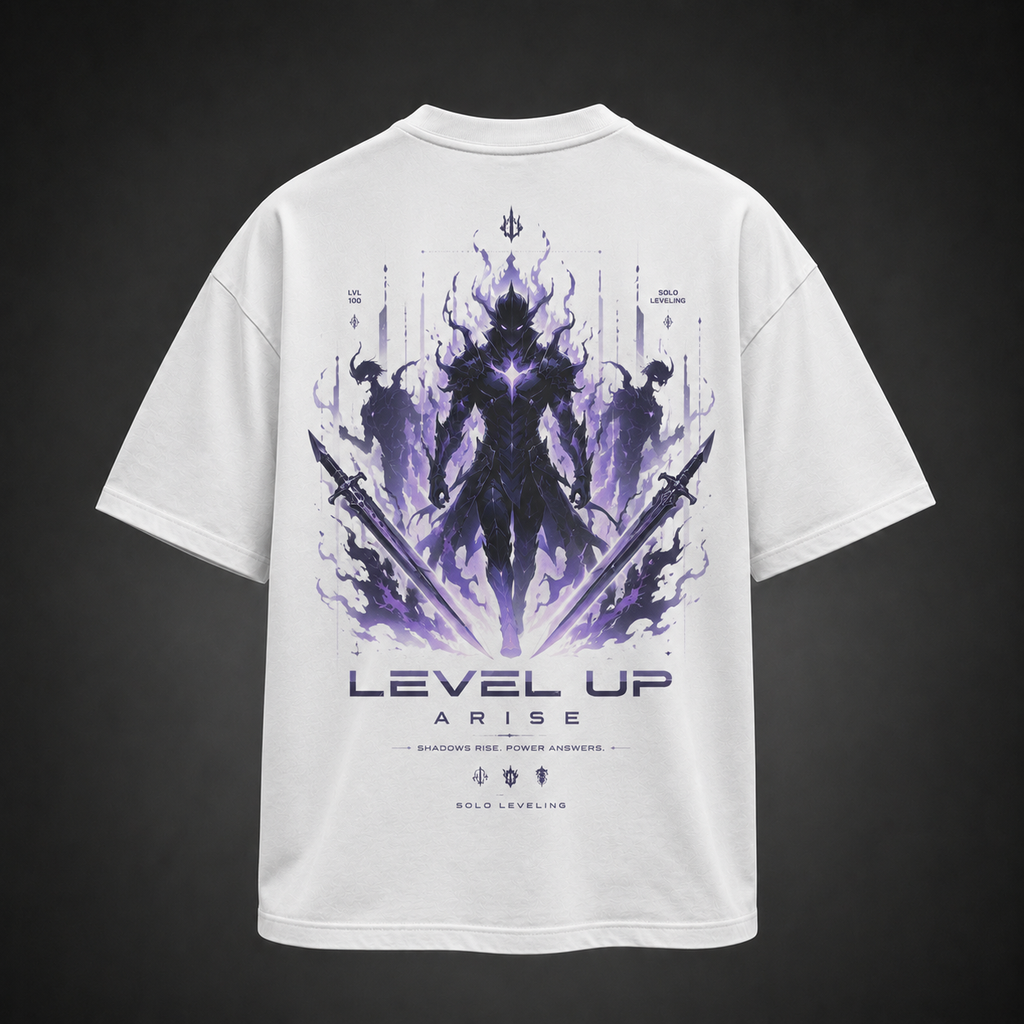 Solo Leveling Anime Graphic Tee - Shadow Knight Ascension