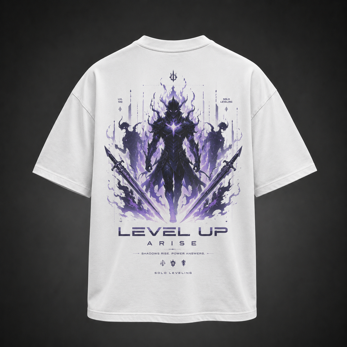 Solo Leveling Anime Graphic Tee - Shadow Knight Ascension