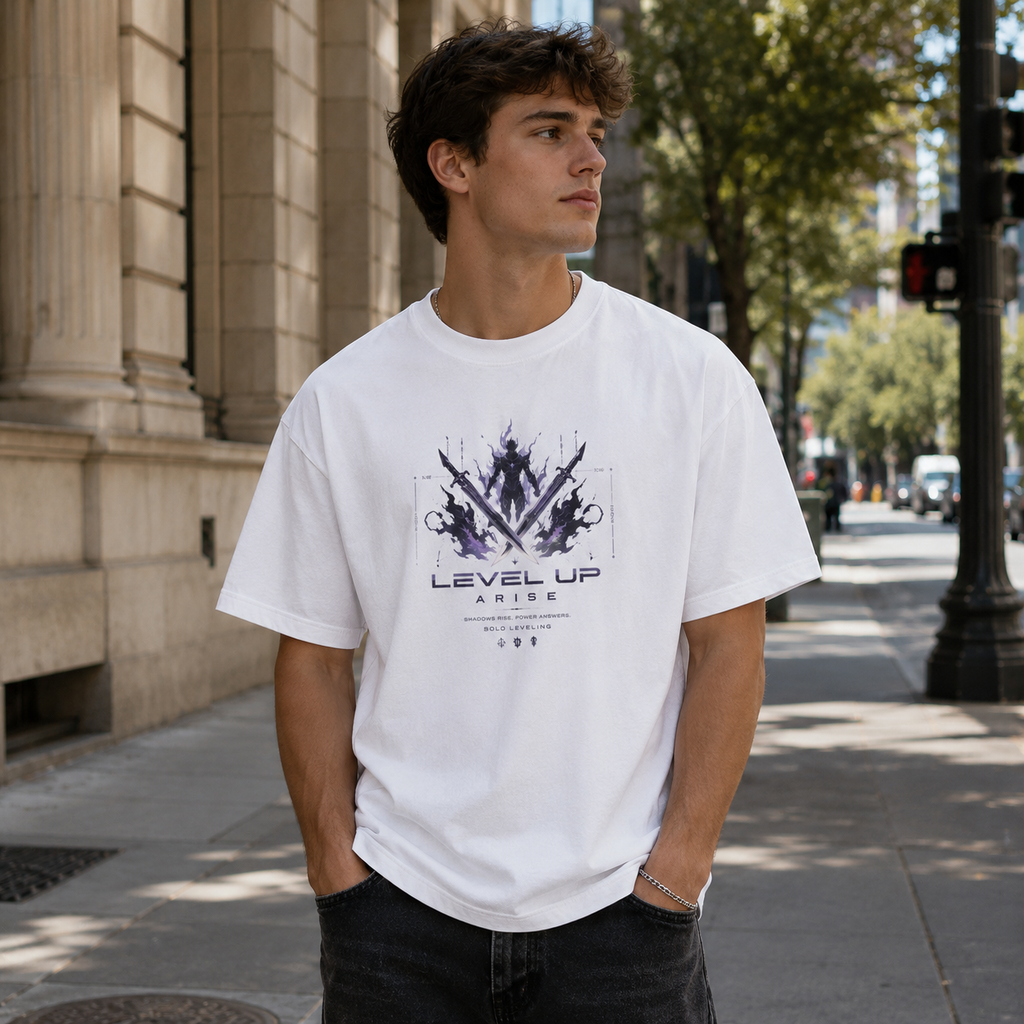 Solo Leveling Anime Graphic Tee - Shadow Knight Ascension