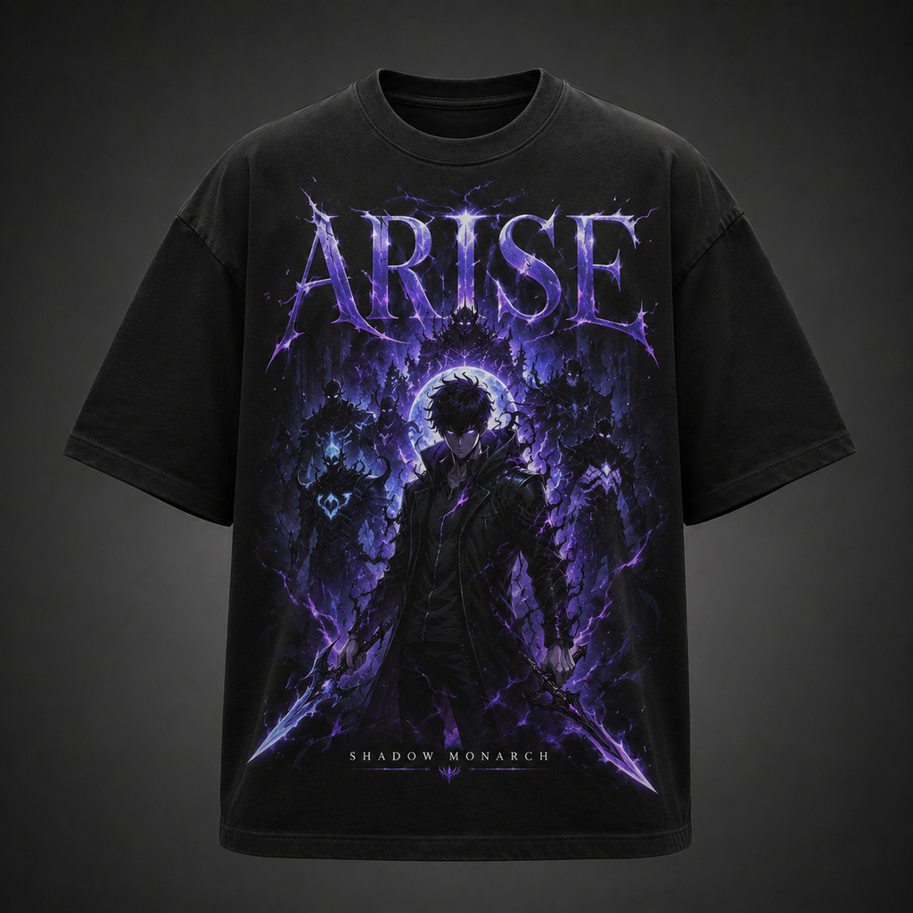 Solo Leveling Anime Graphic Tee - Shadow Monarch Arise