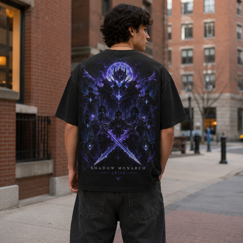 Solo Leveling Anime Graphic Tee - Shadow Monarch Arise