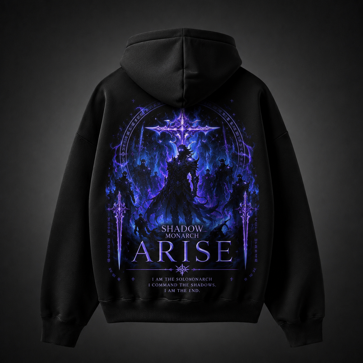 Solo Leveling Anime Hoodie - Shadow Monarch Emblem