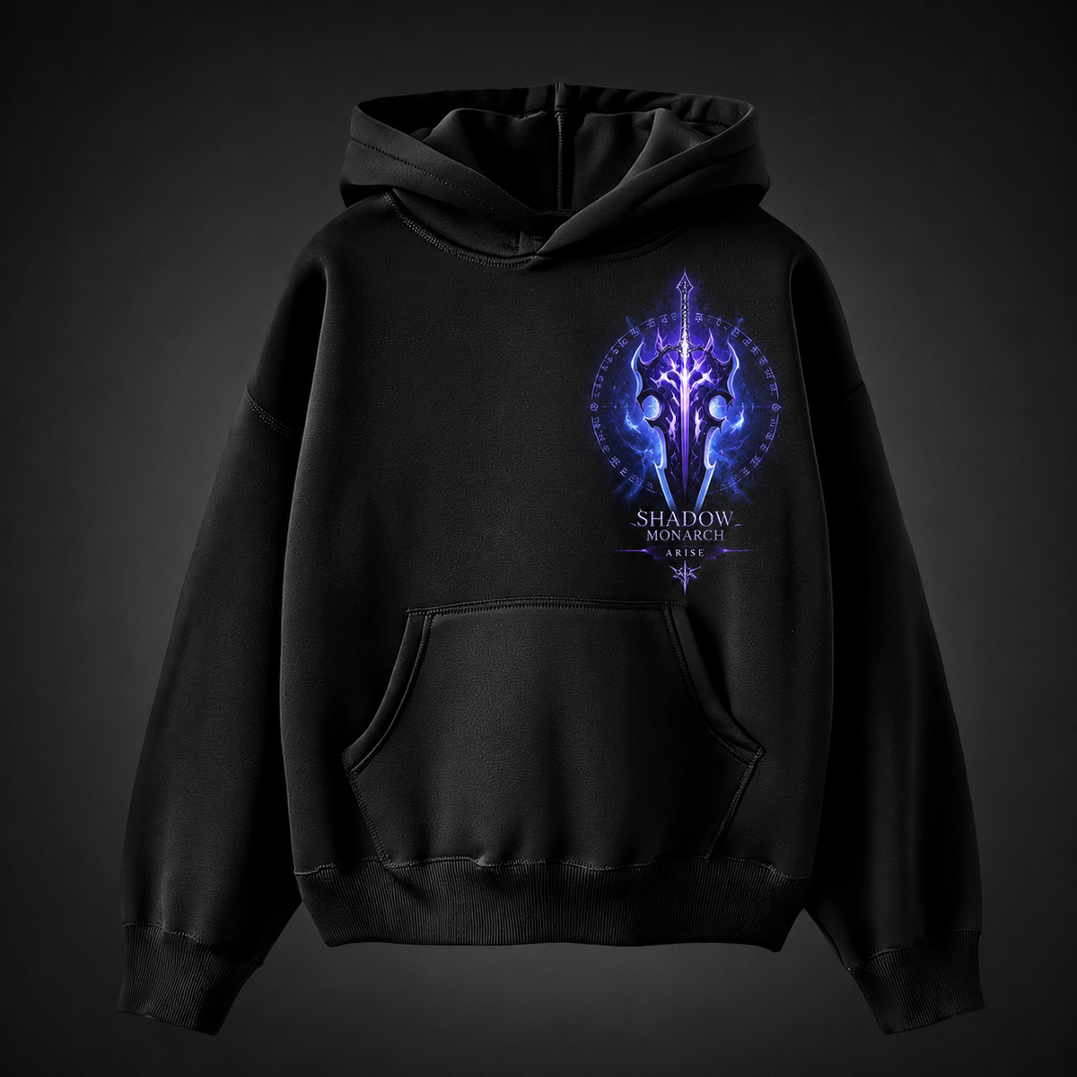 Solo Leveling Anime Hoodie - Shadow Monarch Emblem