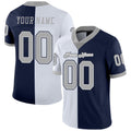 Custom Football Jersey - Navy Gray-White Split Fashion