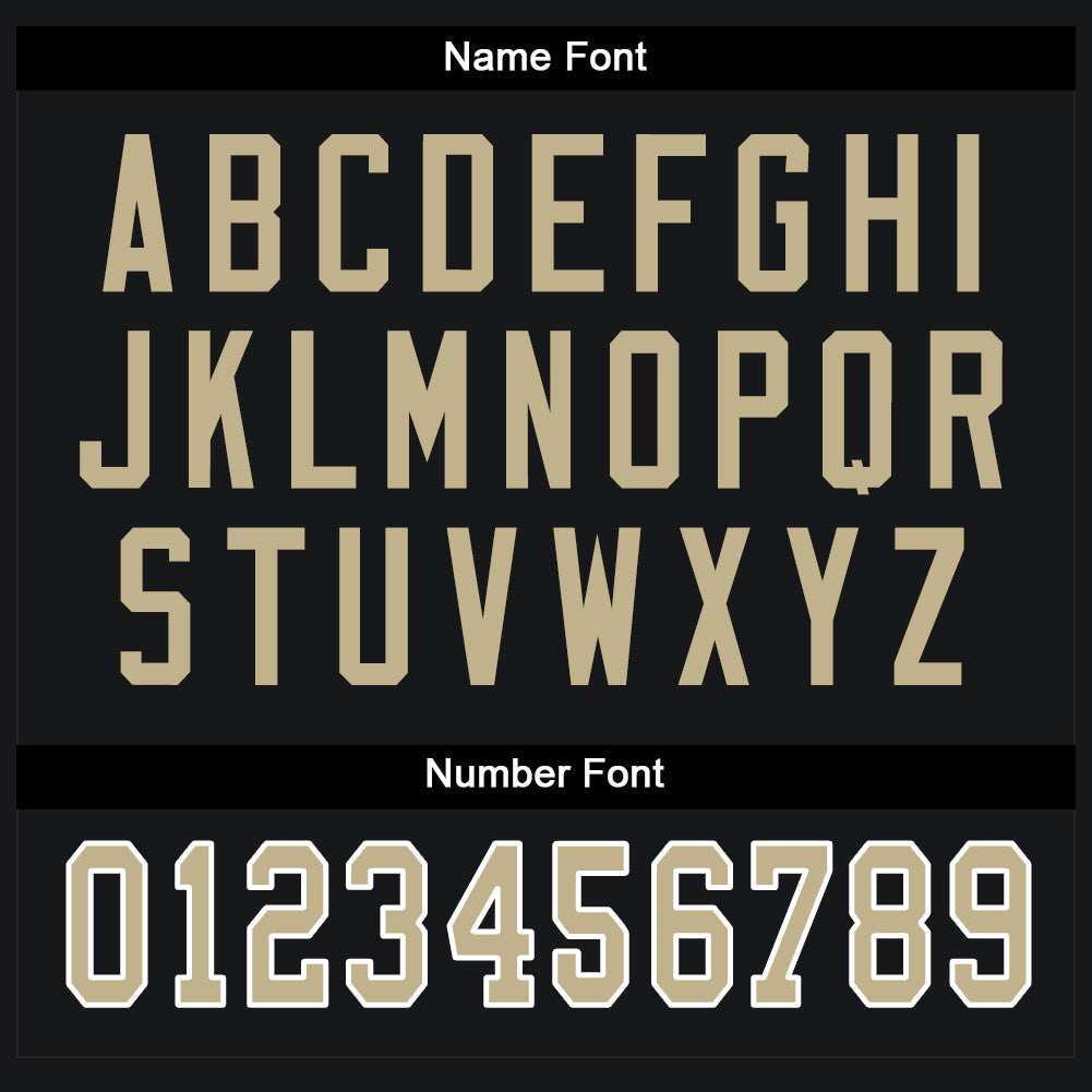 Custom Football Jersey - Black Vegas Gold-White Split Fashion