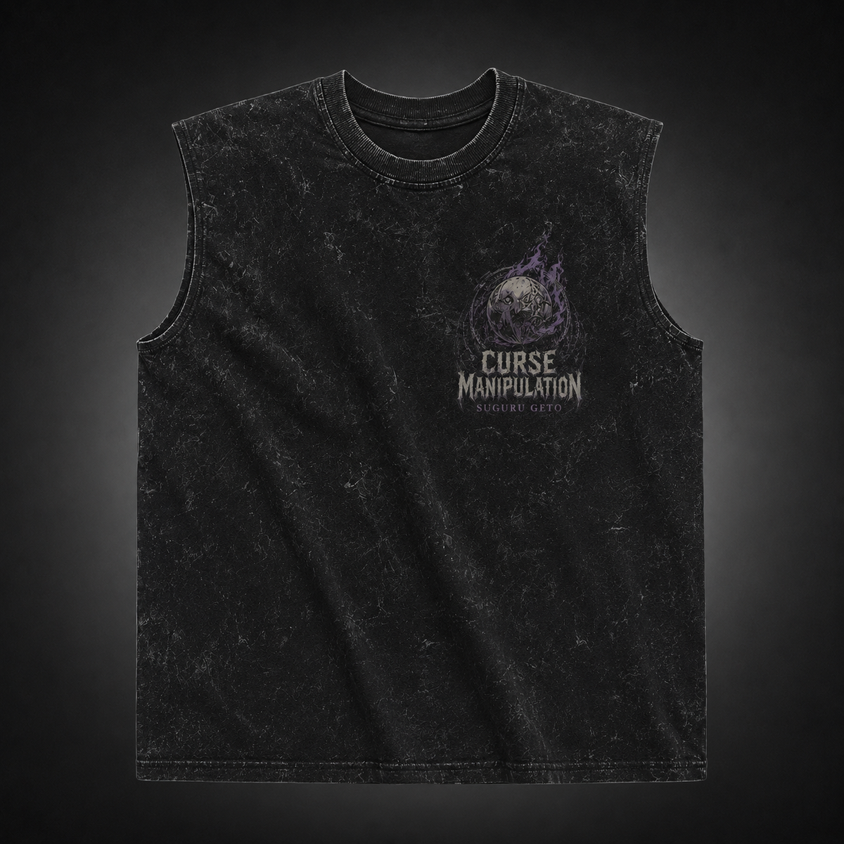 Suguru Geto Jujutsu Kaisen Anime Tank Top - Curse Manipulation Acid Wash Vest