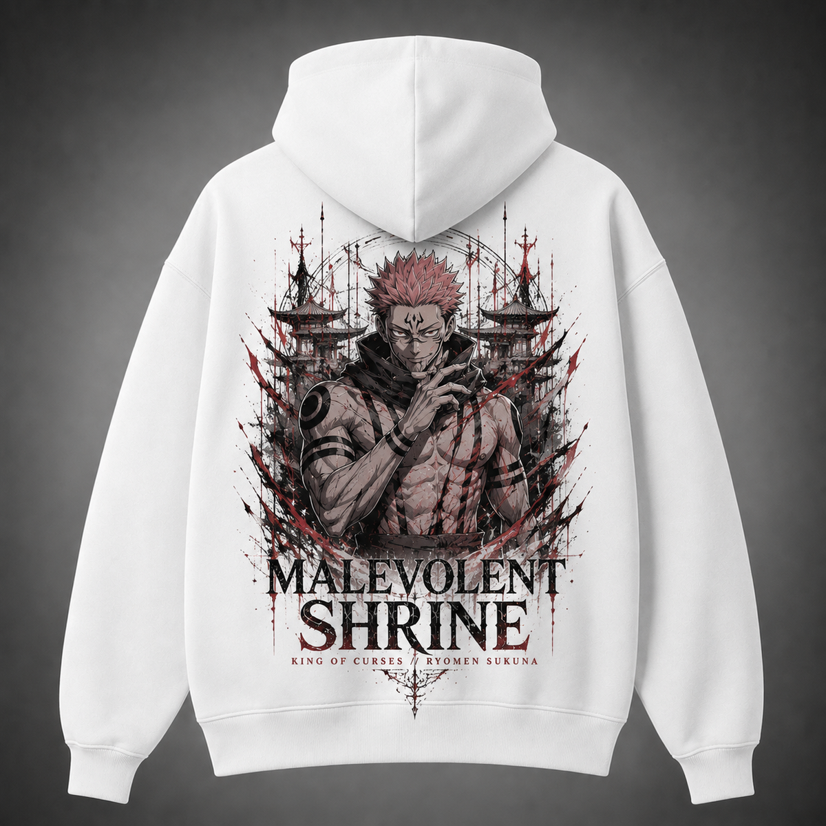 Sukuna Jujutsu Kaisen Anime Hoodie - Malevolent Shrine