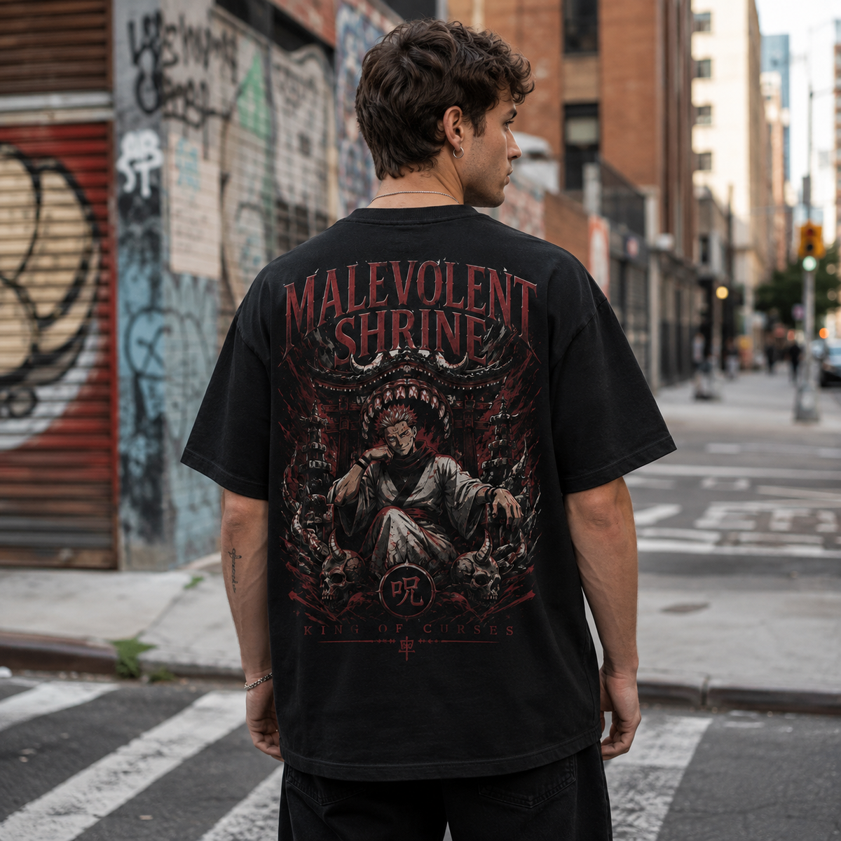 Sukuna Jujutsu Kaisen Anime Graphic Tee - Shrine Of Domination