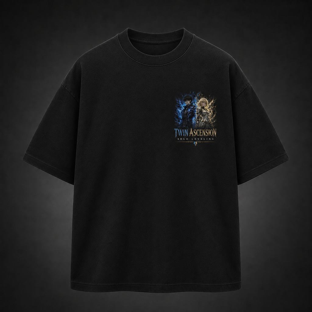 Sung Jin-Woo & Cha Hae-In Solo Leveling Anime Graphic Tee - Twin Ascension