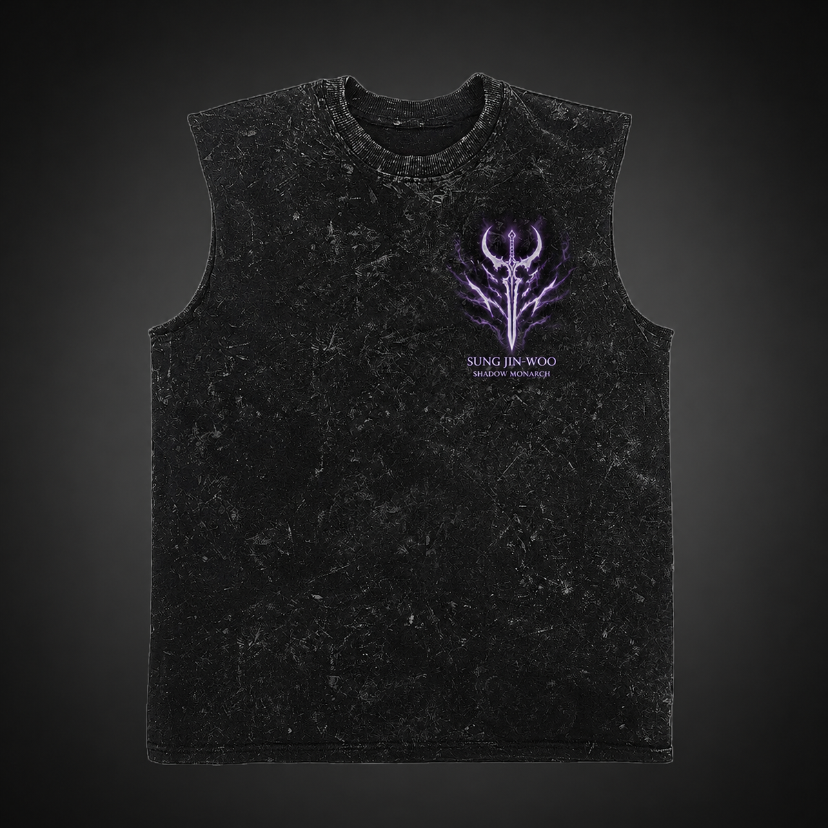 Sung Jin-Woo Solo Leveling Anime Tank Top - Arise Awakening Acid Wash Vest