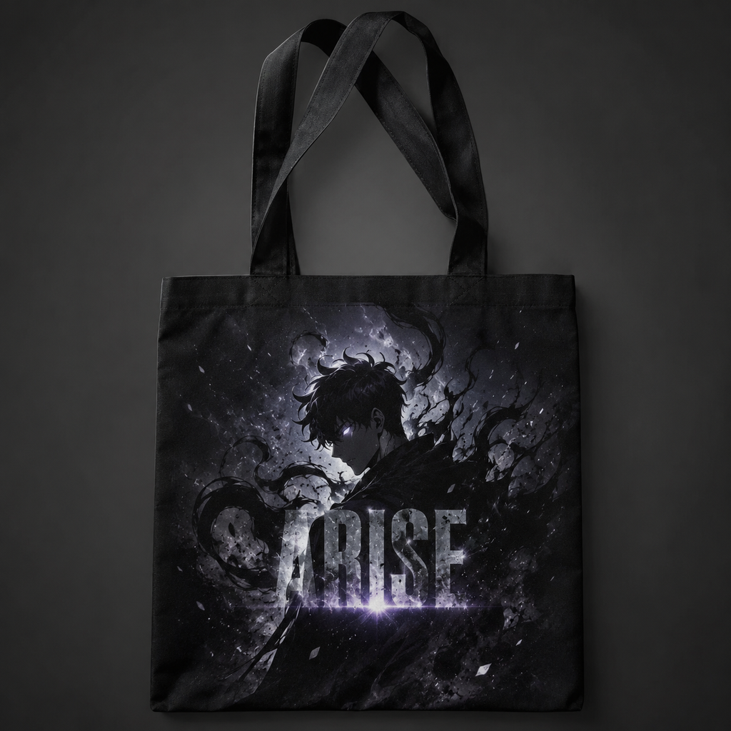 Sung Jin-Woo Solo Leveling Anime Canvas Tote Bag - Arise Monochrome