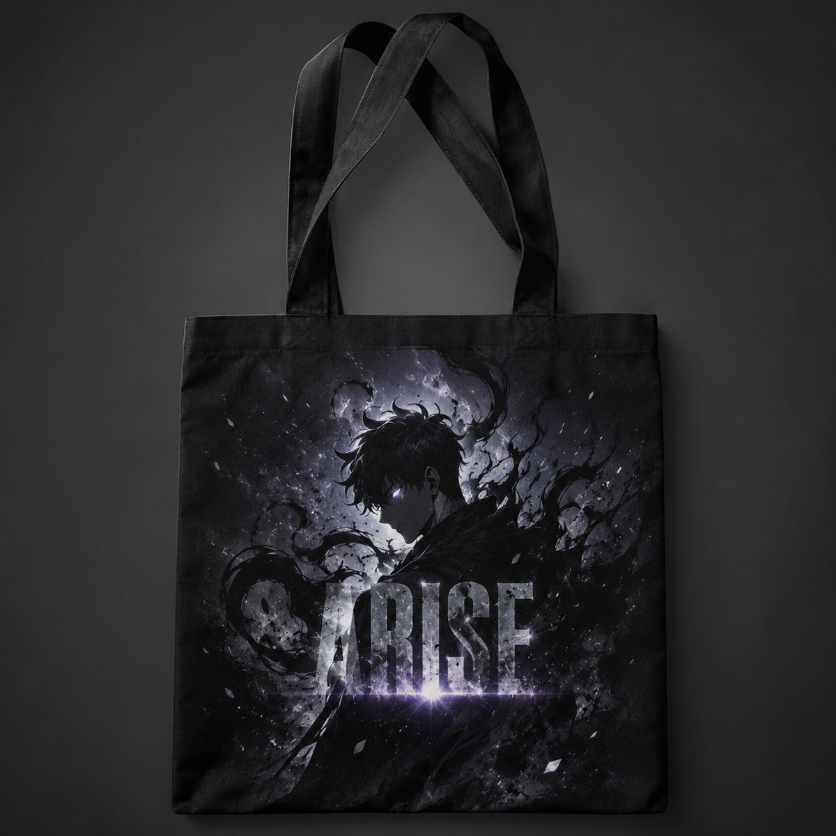 Sung Jin-Woo Solo Leveling Anime Canvas Tote Bag - Arise Monochrome