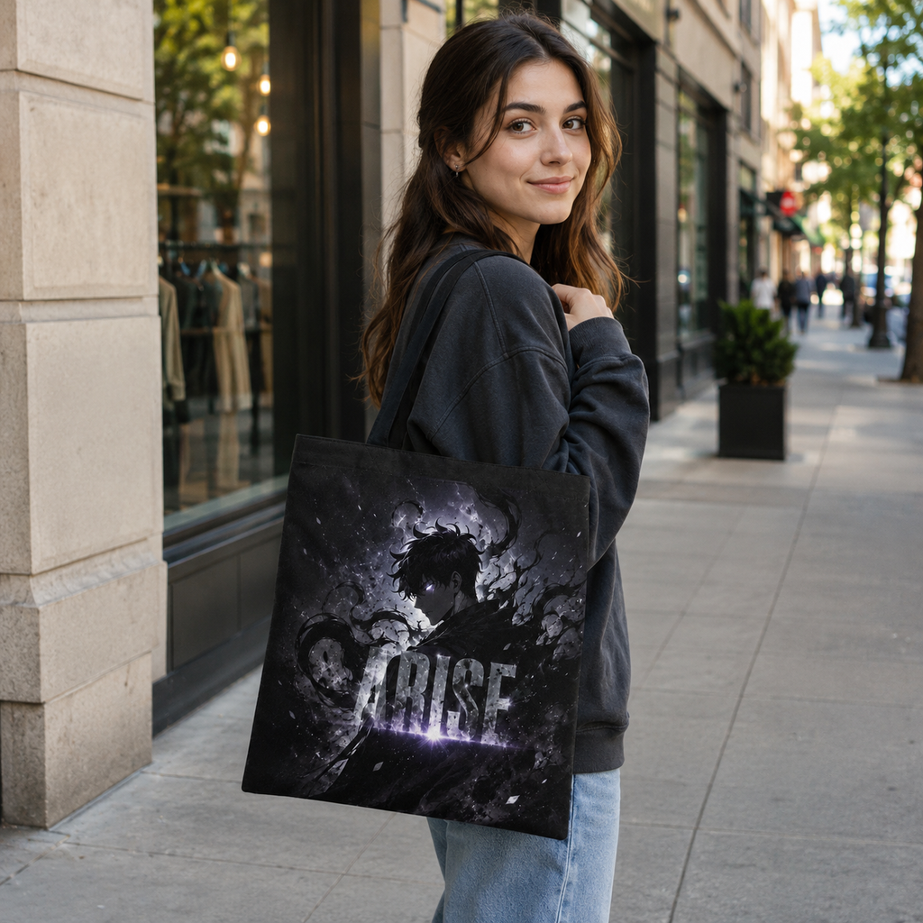 Sung Jin-Woo Solo Leveling Anime Canvas Tote Bag - Arise Monochrome