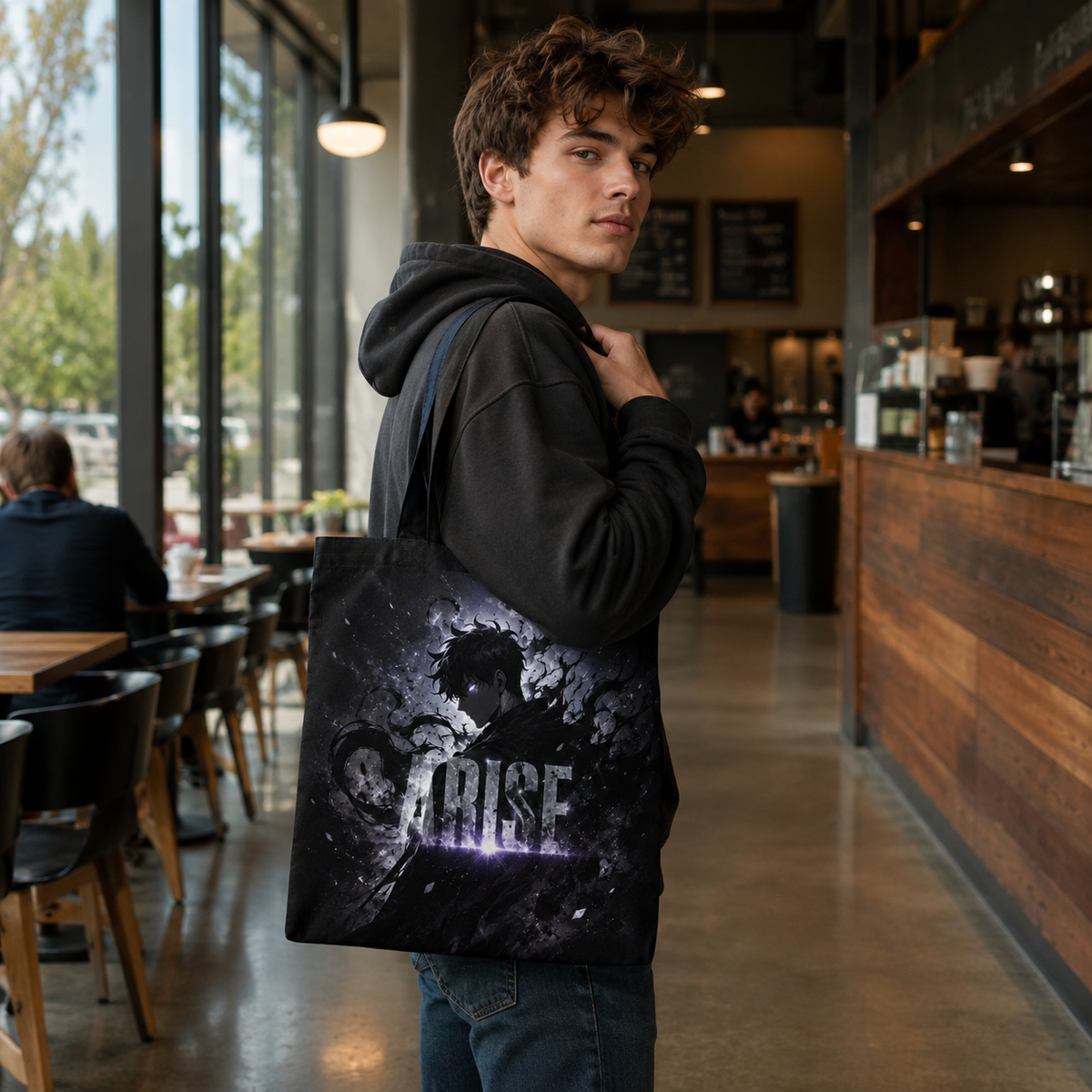 Sung Jin-Woo Solo Leveling Anime Canvas Tote Bag - Arise Monochrome