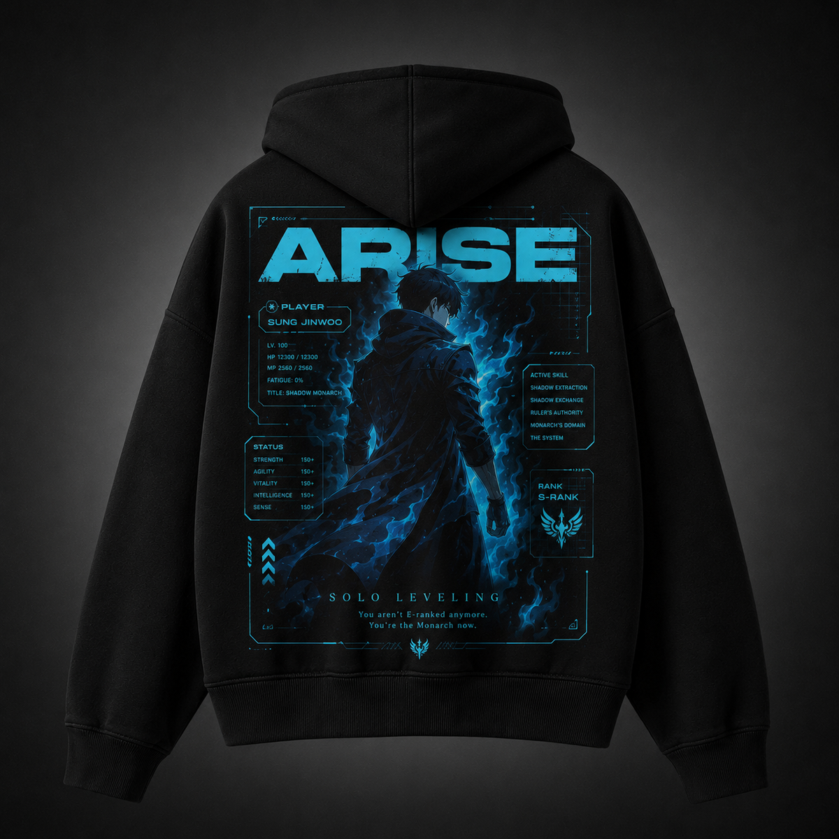 Sung Jin-Woo Solo Leveling Anime Hoodie - Arise Player Stats