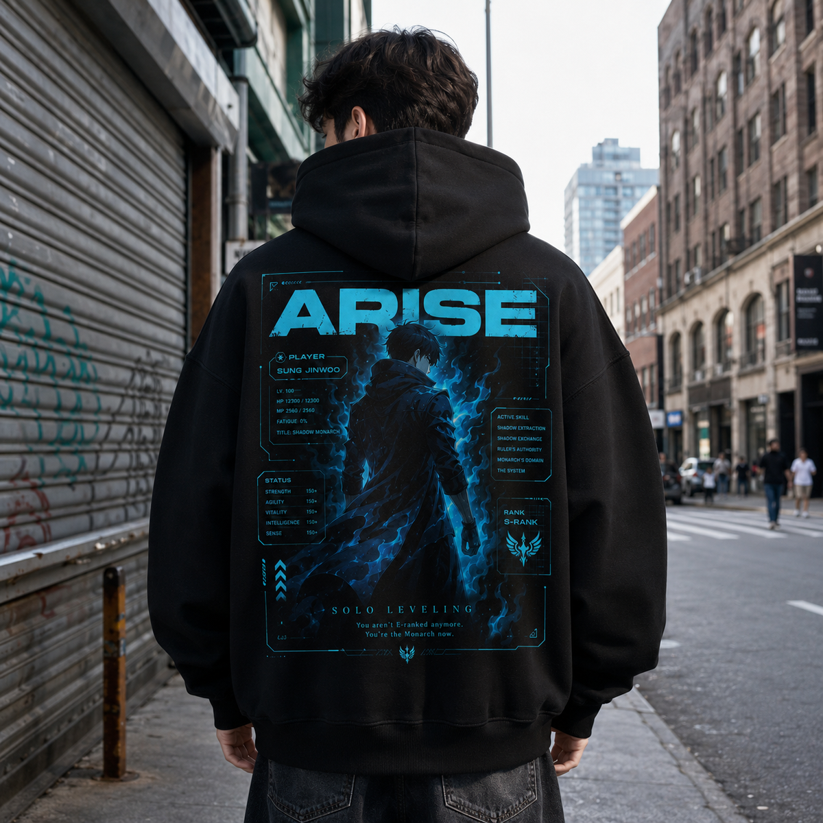 Sung Jin-Woo Solo Leveling Anime Hoodie - Arise Player Stats