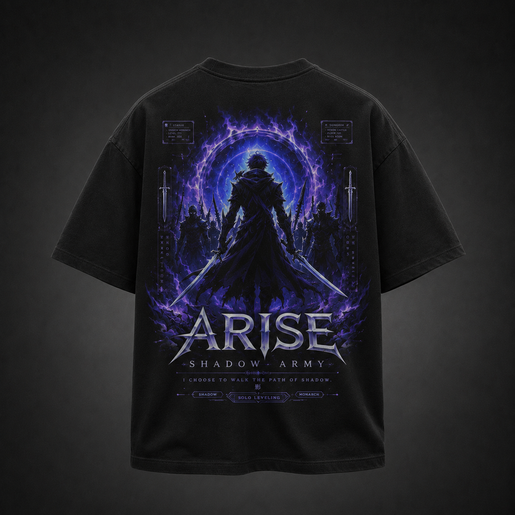 Sung Jin-Woo Solo Leveling Anime Graphic Tee - Arise Shadow Army