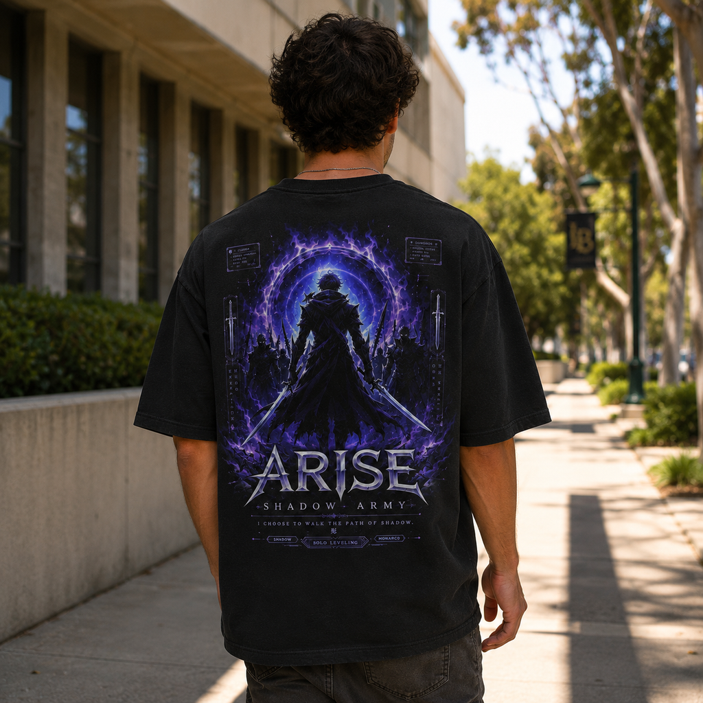 Sung Jin-Woo Solo Leveling Anime Graphic Tee - Arise Shadow Army