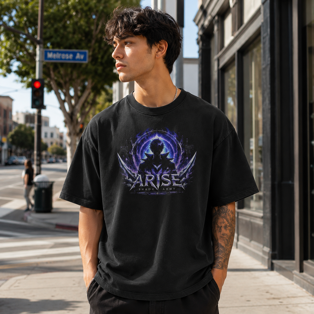 Sung Jin-Woo Solo Leveling Anime Graphic Tee - Arise Shadow Army