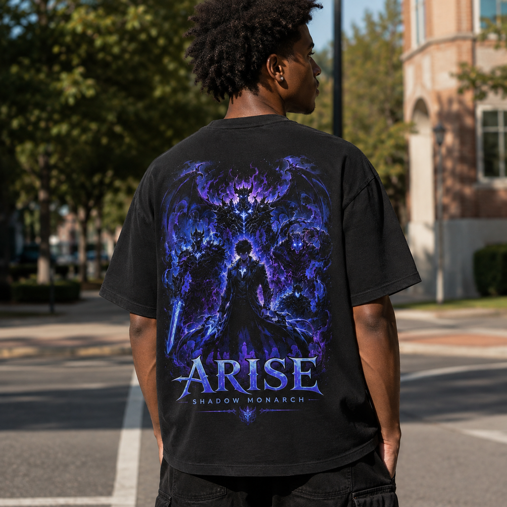 Sung Jin-Woo Solo Leveling Anime Graphic Tee - Arise Shadow Monarch