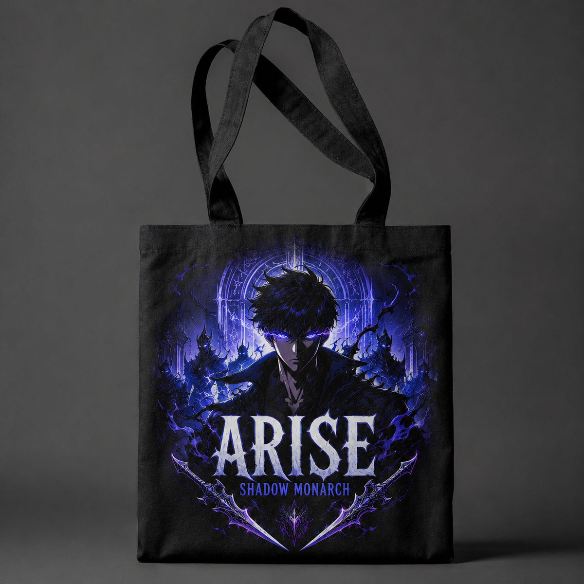 Sung Jin-Woo Solo Leveling Anime Canvas Tote Bag - Arise Shadow Monarch