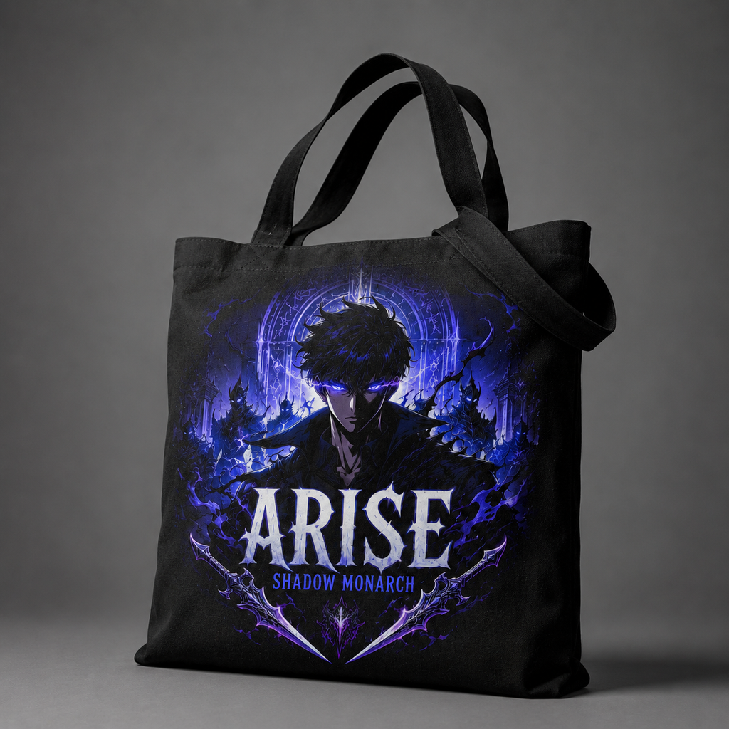 Sung Jin-Woo Solo Leveling Anime Canvas Tote Bag - Arise Shadow Monarch