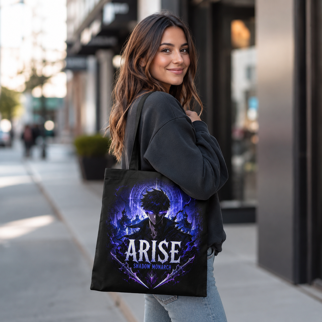 Sung Jin-Woo Solo Leveling Anime Canvas Tote Bag - Arise Shadow Monarch