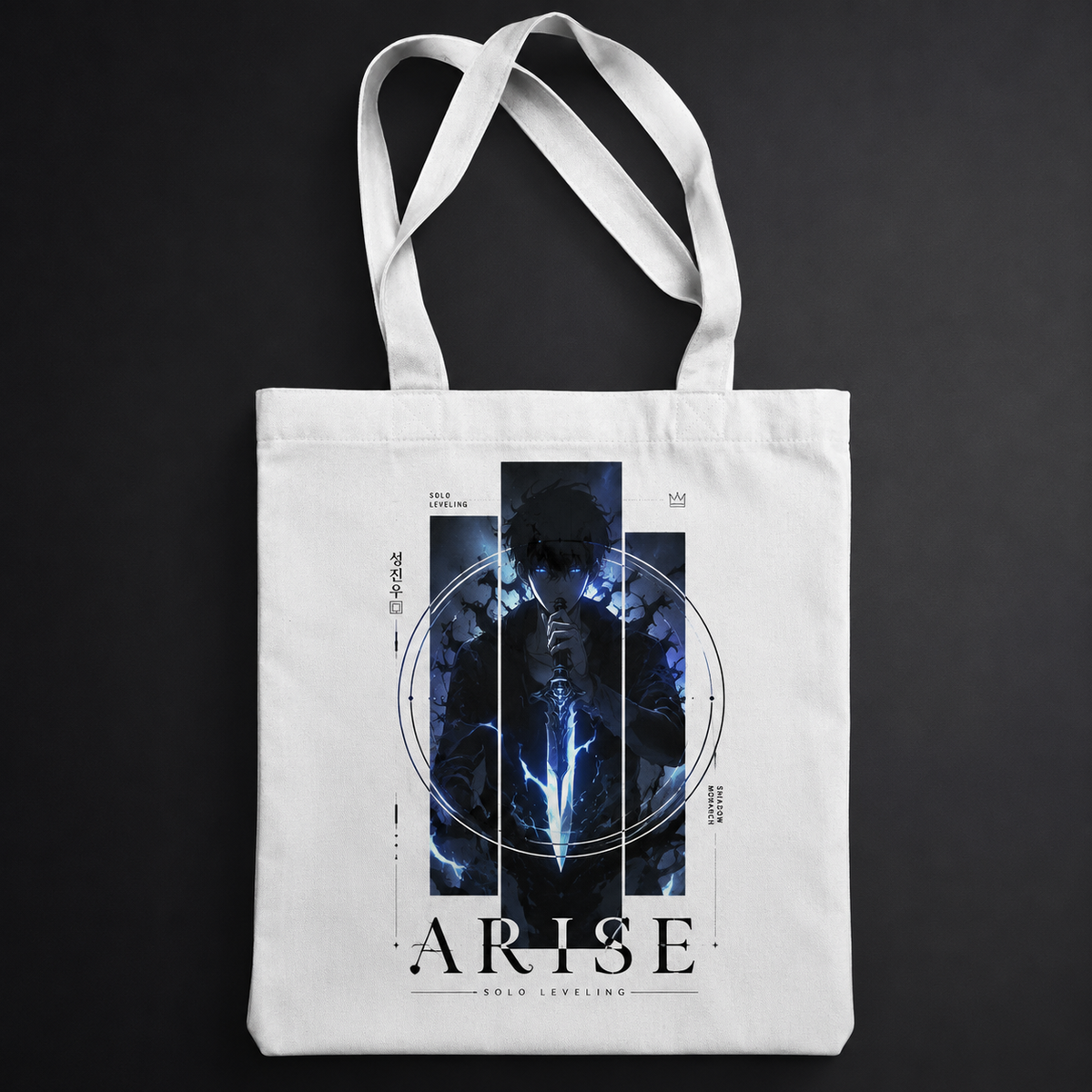 Sung Jin-Woo Solo Leveling Anime Canvas Tote Bag - Arise Sigil Circle