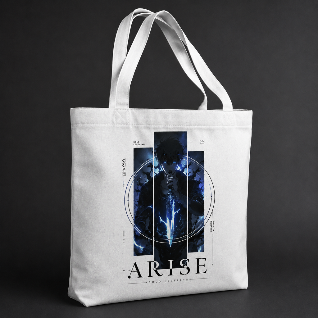 Sung Jin-Woo Solo Leveling Anime Canvas Tote Bag - Arise Sigil Circle