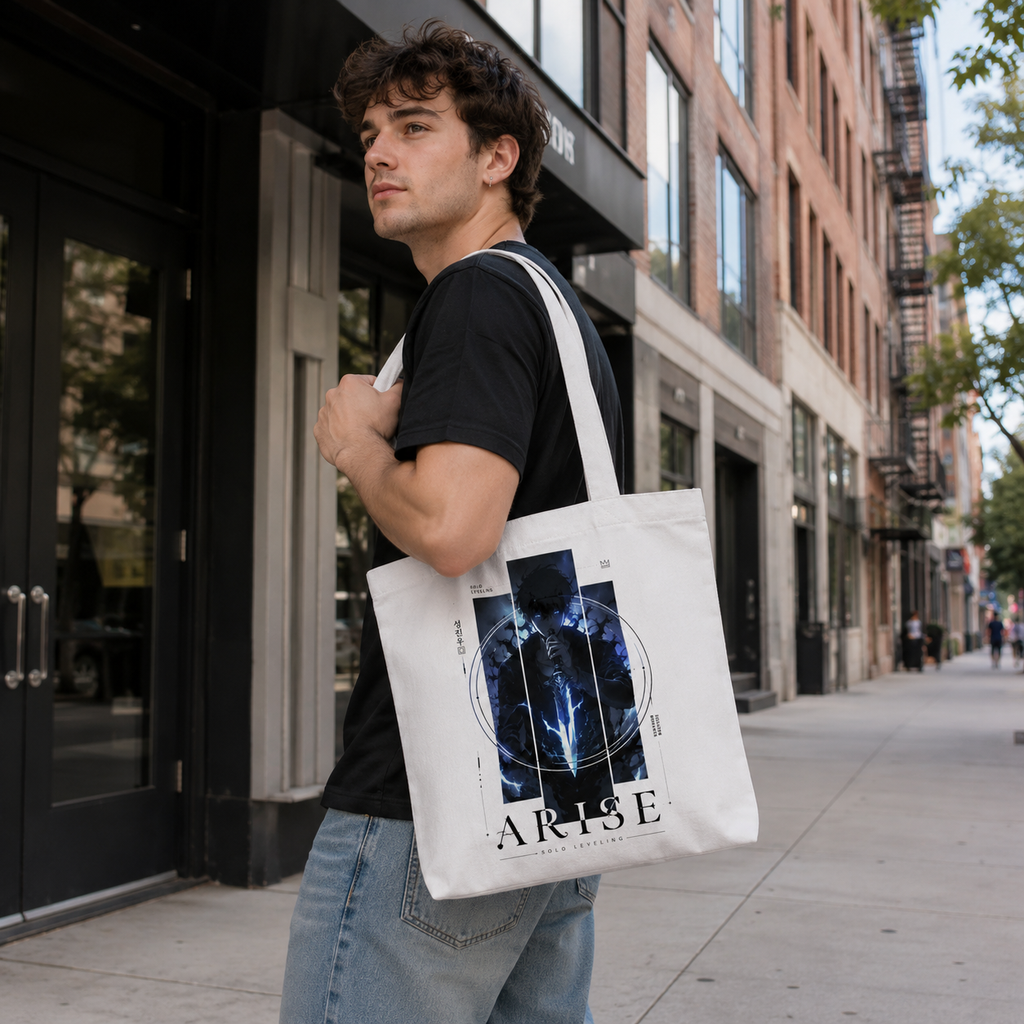 Sung Jin-Woo Solo Leveling Anime Canvas Tote Bag - Arise Sigil Circle