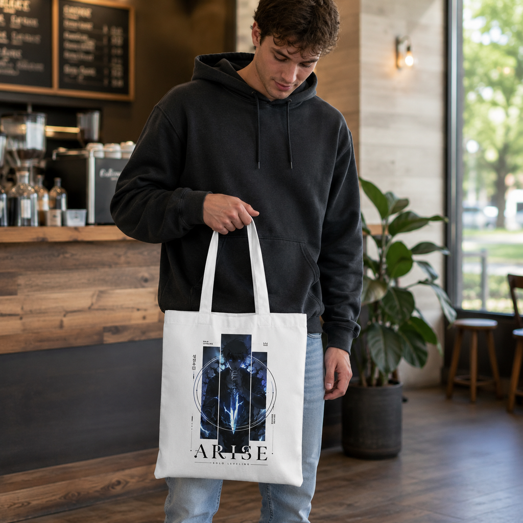 Sung Jin-Woo Solo Leveling Anime Canvas Tote Bag - Arise Sigil Circle