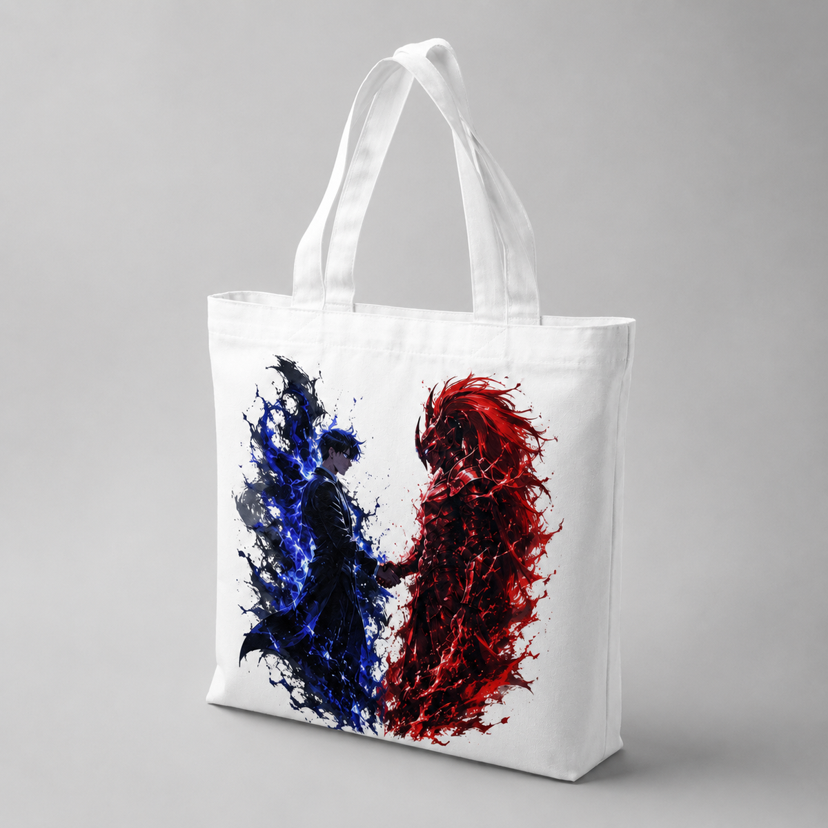 Sung Jin-Woo Solo Leveling Anime Canvas Tote Bag - Blue Flame Duel