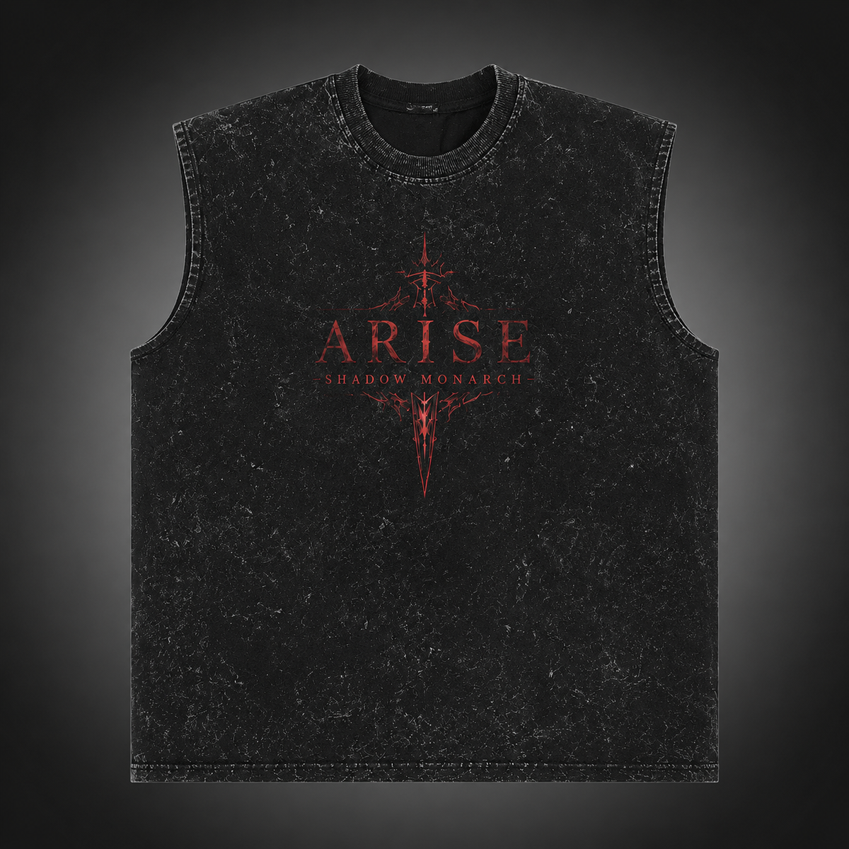 Sung Jin-Woo Solo Leveling Anime Tank Top - Crimson Arise Acid Wash Vest
