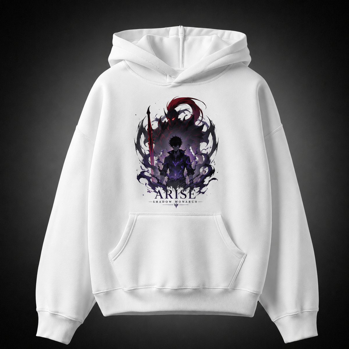 Sung Jin-Woo Solo Leveling Anime Hoodie - Crimson Shadow Sovereign