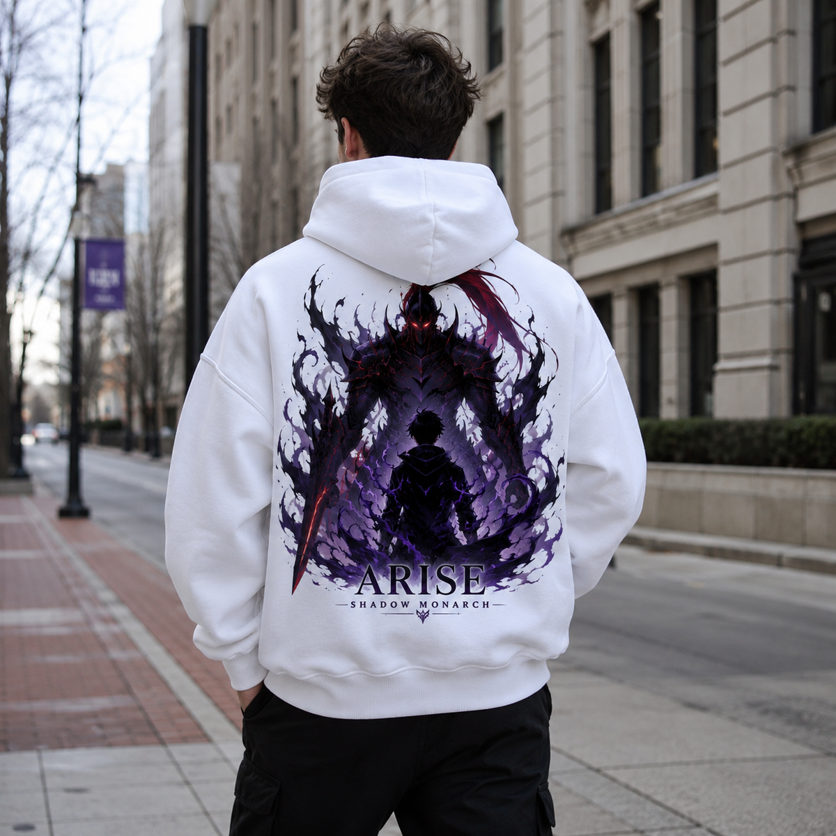Sung Jin-Woo Solo Leveling Anime Hoodie - Crimson Shadow Sovereign