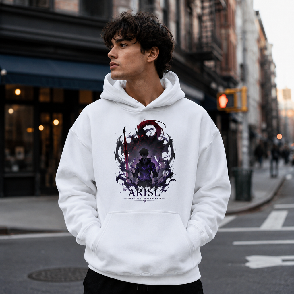 Sung Jin-Woo Solo Leveling Anime Hoodie - Crimson Shadow Sovereign