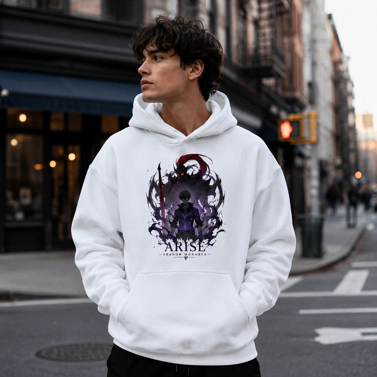Sung Jin-Woo Solo Leveling Anime Hoodie - Crimson Shadow Sovereign