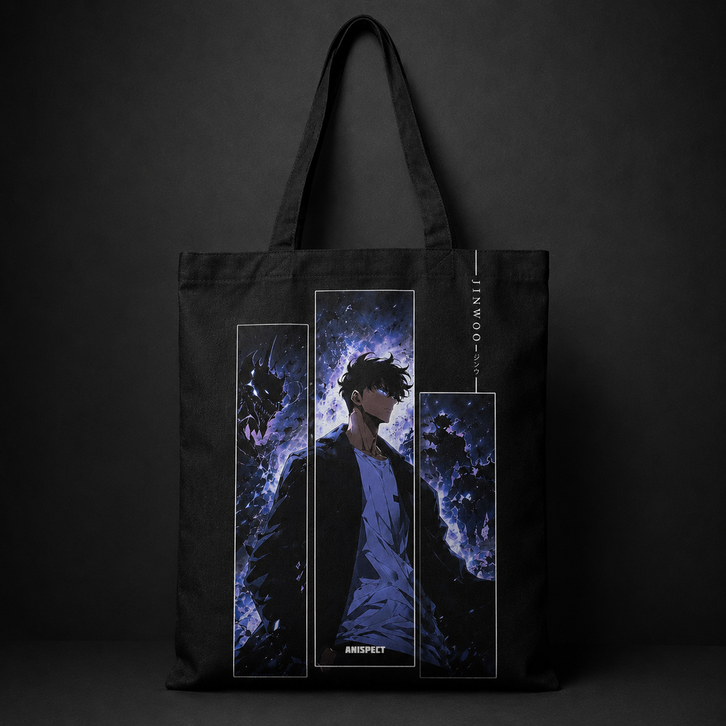 Sung Jin-Woo Solo Leveling Anime Canvas Tote Bag - Jinwoo Triptych
