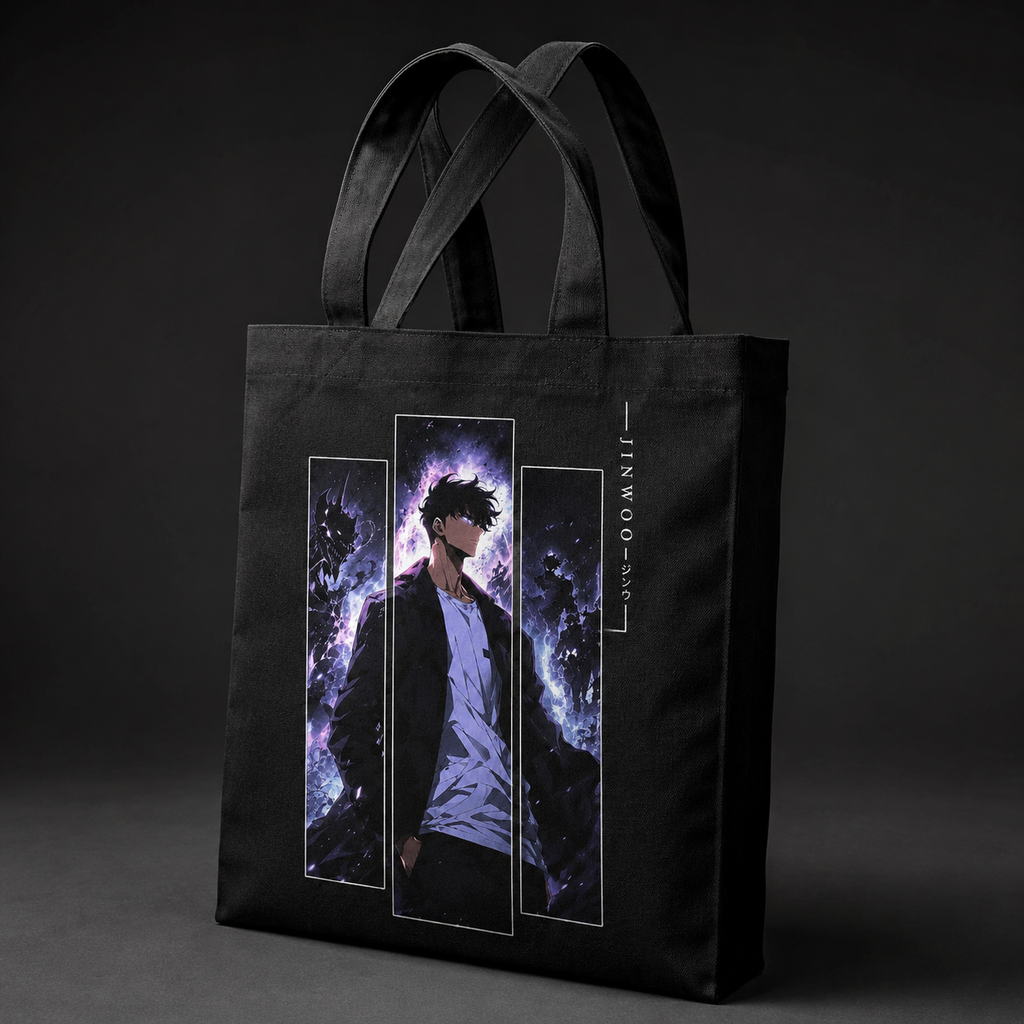 Sung Jin-Woo Solo Leveling Anime Canvas Tote Bag - Jinwoo Triptych
