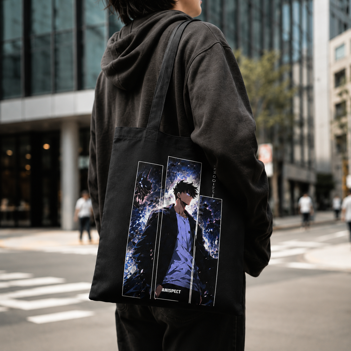 Sung Jin-Woo Solo Leveling Anime Canvas Tote Bag - Jinwoo Triptych
