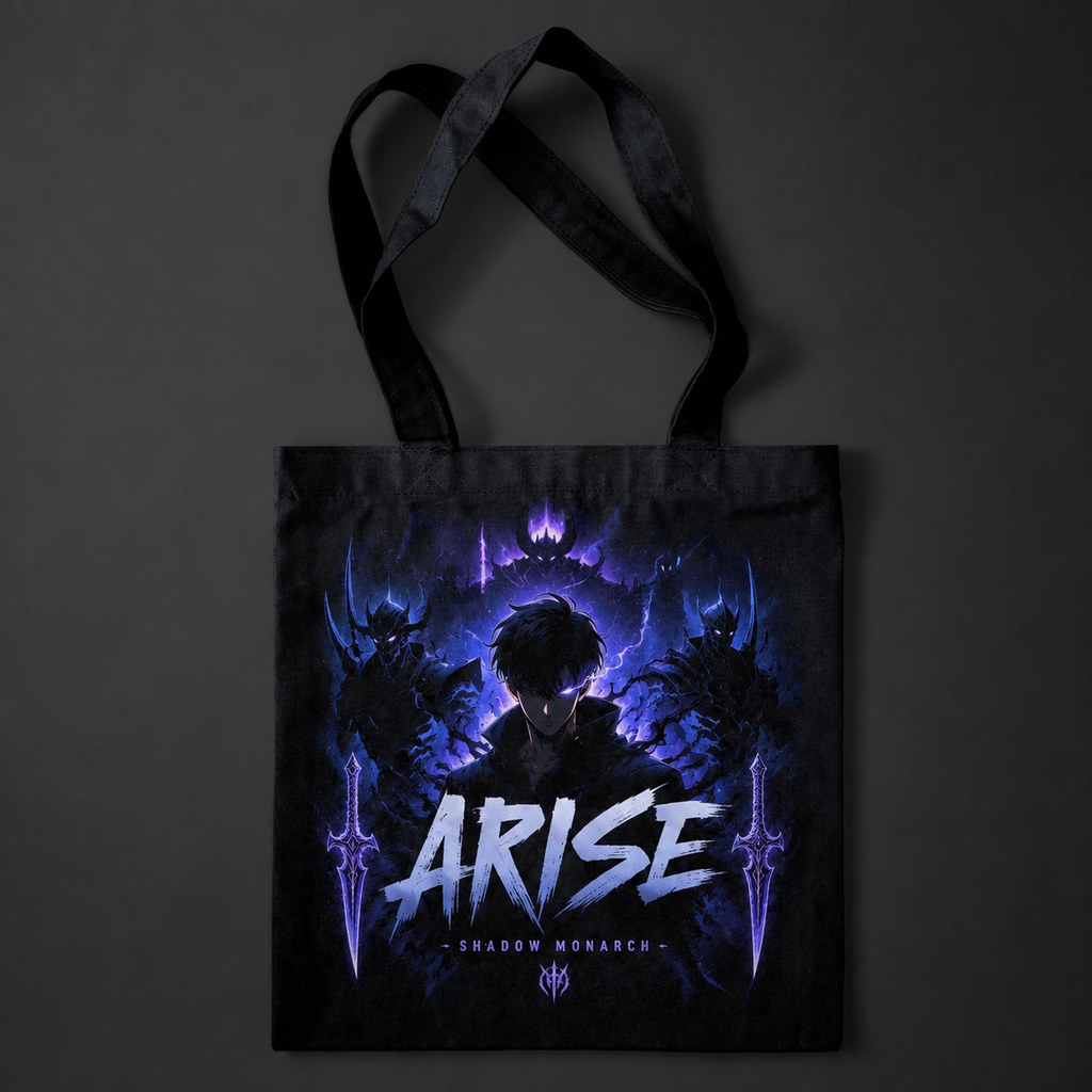 Sung Jin-Woo Solo Leveling Anime Canvas Tote Bag - Monarch Ascension