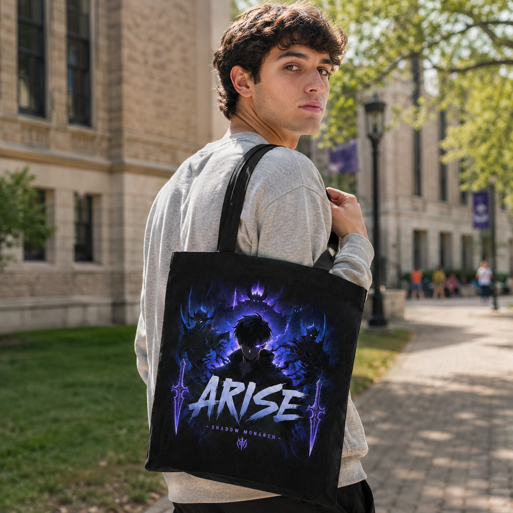 Sung Jin-Woo Solo Leveling Anime Canvas Tote Bag - Monarch Ascension